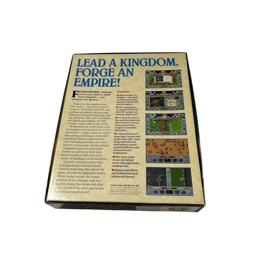 Dungeons And Dragons Fantasy Empires Computer Game BOX + Manuals ONLY NO GAME